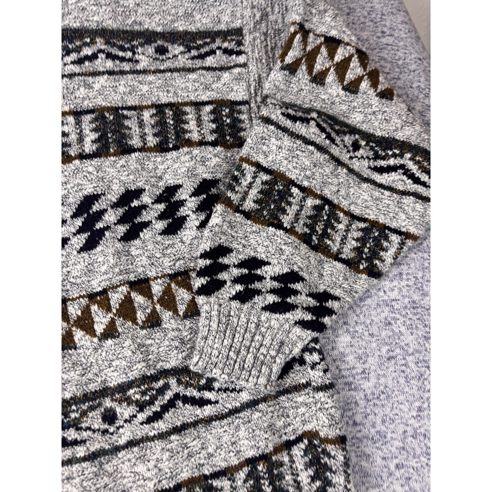 Lavane Sweater Mens XL Gray vintage Geometric grandpa Crewneck USA Made - Picture 4 of 9